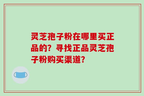 灵芝孢子粉在哪里买正品的?寻找正品灵芝孢子粉购买渠道?