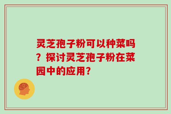 灵芝孢子粉可以种菜吗?探讨灵芝孢子粉在菜园中的应用?