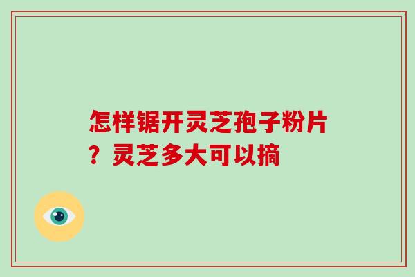怎样锯开灵芝孢子粉片?灵芝多大可以摘