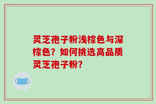 灵芝孢子粉浅棕色与深棕色?如何挑选高品质灵芝孢子粉?