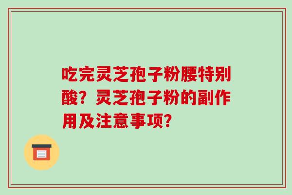 吃完灵芝孢子粉腰特别酸?灵芝孢子粉的副作用及注意事项?