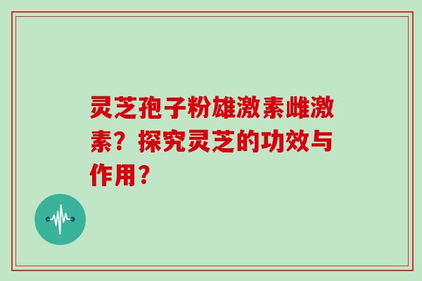 灵芝孢子粉雄激素雌激素?探究灵芝的功效与作用?