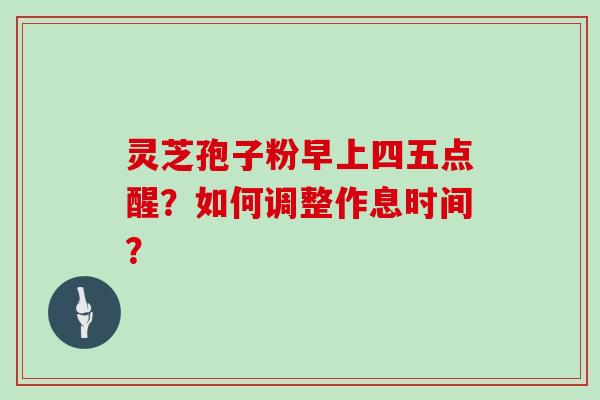 灵芝孢子粉早上四五点醒?如何调整作息时间?