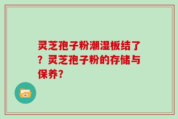 灵芝孢子粉潮湿板结了?灵芝孢子粉的存储与保养?