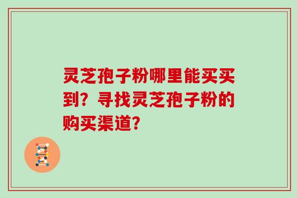 灵芝孢子粉哪里能买买到?寻找灵芝孢子粉的购买渠道?