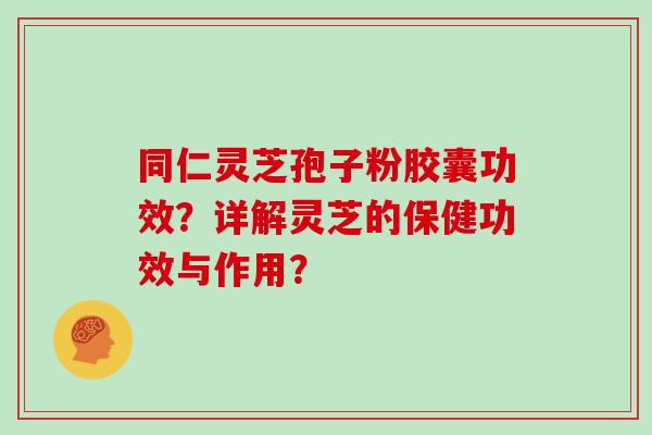 同仁灵芝孢子粉胶囊功效?详解灵芝的保健功效与作用?
