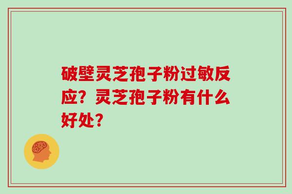 破壁灵芝孢子粉过敏反应?灵芝孢子粉有什么好处?