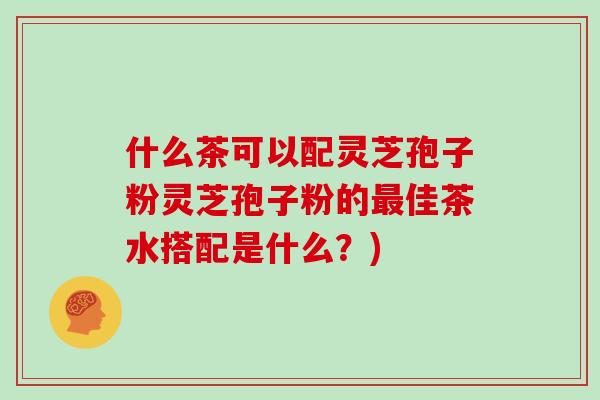 什么茶可以配灵芝孢子粉灵芝孢子粉的最佳茶水搭配是什么?)
