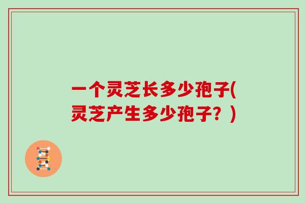 一个灵芝长多少孢子(灵芝产生多少孢子？)