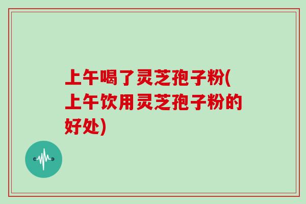 上午喝了灵芝孢子粉(上午饮用灵芝孢子粉的好处)