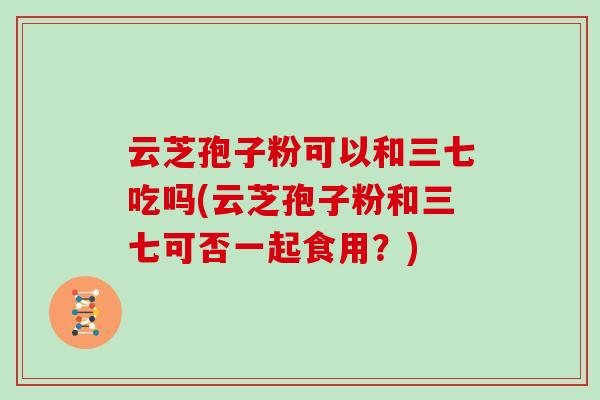 云芝孢子粉可以和三七吃吗(云芝孢子粉和三七可否一起食用?)