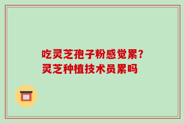 吃灵芝孢子粉感觉累?灵芝种植技术员累吗