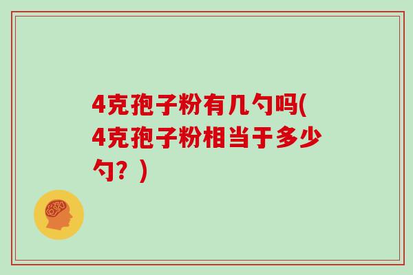 4克孢子粉有几勺吗(4克孢子粉相当于多少勺?)