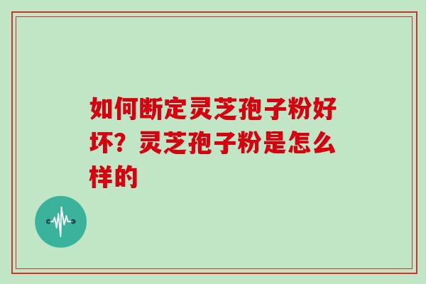 如何断定灵芝孢子粉好坏？灵芝孢子粉是怎么样的