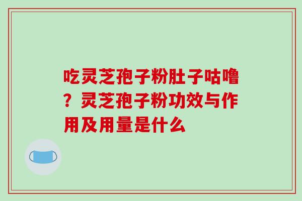 吃灵芝孢子粉肚子咕噜?灵芝孢子粉功效与作用及用量是什么
