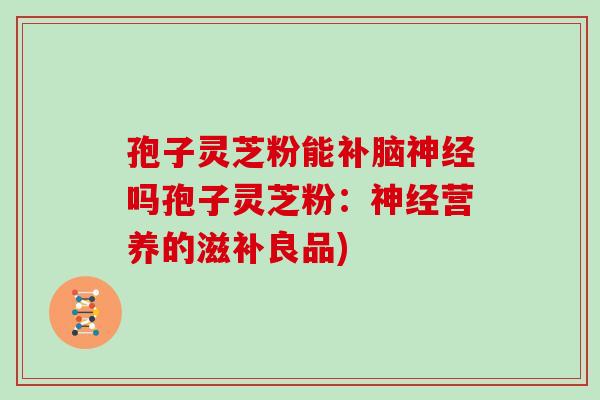 孢子灵芝粉能补脑神经吗孢子灵芝粉:神经营养的滋补良品)