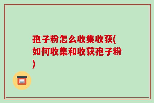 孢子粉怎么收集收获(如何收集和收获孢子粉)