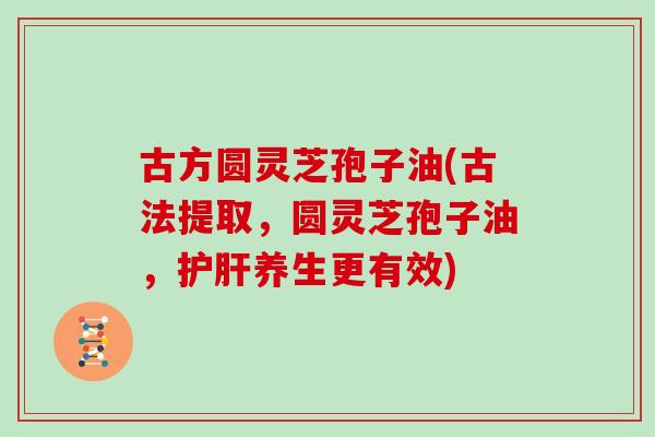 古方圆灵芝孢子油(古法提取,圆灵芝孢子油,护肝养生更有效)