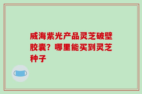 威海紫光产品灵芝破壁胶囊?哪里能买到灵芝种子
