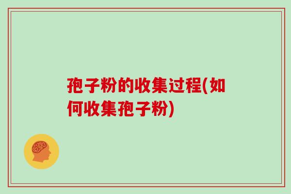 孢子粉的收集过程(如何收集孢子粉)