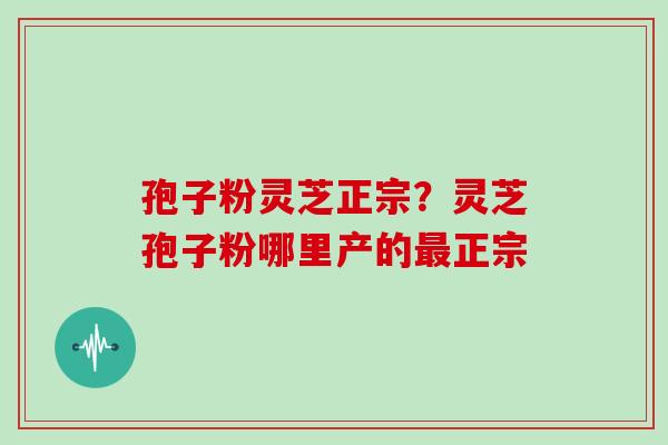 孢子粉灵芝正宗?灵芝孢子粉哪里产的最正宗