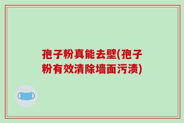 孢子粉真能去壁(孢子粉有效清除墙面污渍)