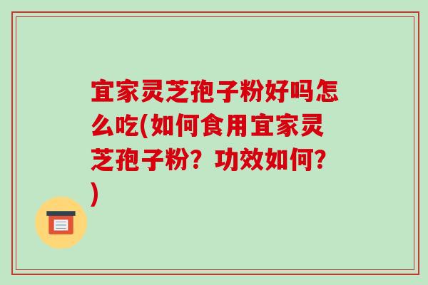 宜家灵芝孢子粉好吗怎么吃(如何食用宜家灵芝孢子粉?功效如何?)