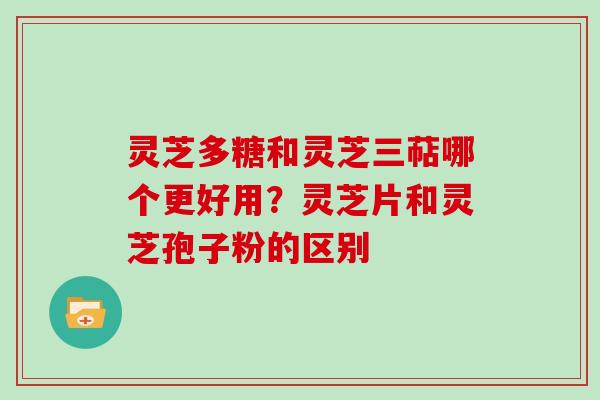灵芝多糖和灵芝三萜哪个更好用?灵芝片和灵芝孢子粉的区别