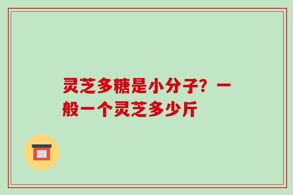 灵芝多糖是小分子?一般一个灵芝多少斤