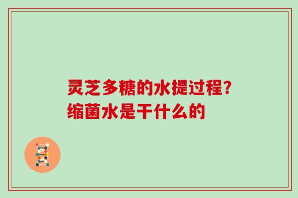 灵芝多糖的水提过程?缩菌水是干什么的