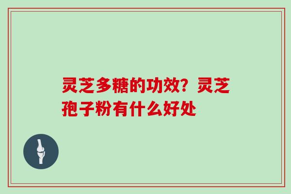 灵芝多糖的功效？灵芝孢子粉有什么好处