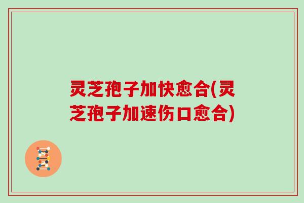灵芝孢子加快愈合(灵芝孢子加速伤口愈合)