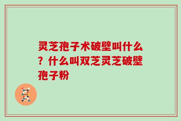 灵芝孢子术破壁叫什么?什么叫双芝灵芝破壁孢子粉