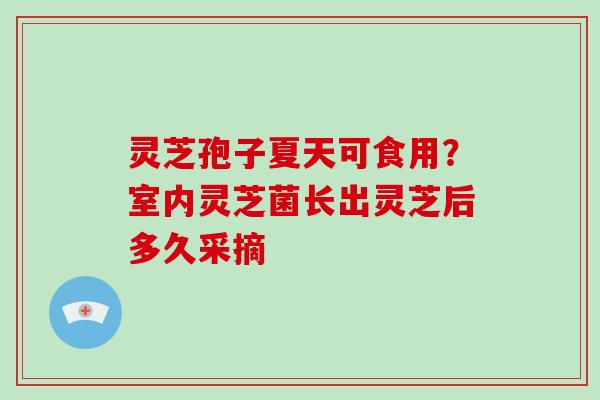灵芝孢子夏天可食用？室内灵芝菌长出灵芝后多久采摘