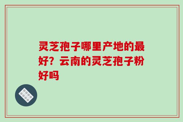 灵芝孢子哪里产地的最好?云南的灵芝孢子粉好吗