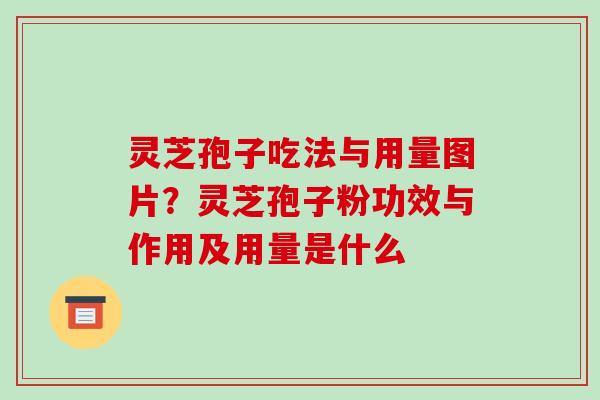 灵芝孢子吃法与用量图片?灵芝孢子粉功效与作用及用量是什么