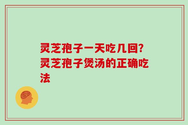 灵芝孢子一天吃几回?灵芝孢子煲汤的正确吃法