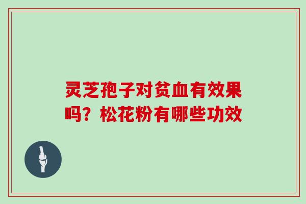 灵芝孢子对贫血有效果吗？松花粉有哪些功效