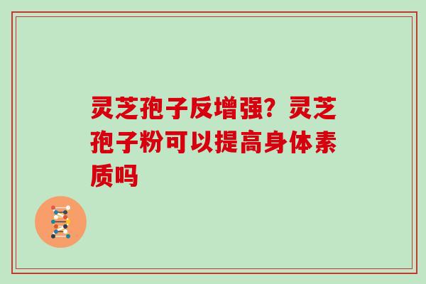灵芝孢子反增强？灵芝孢子粉可以提高身体素质吗