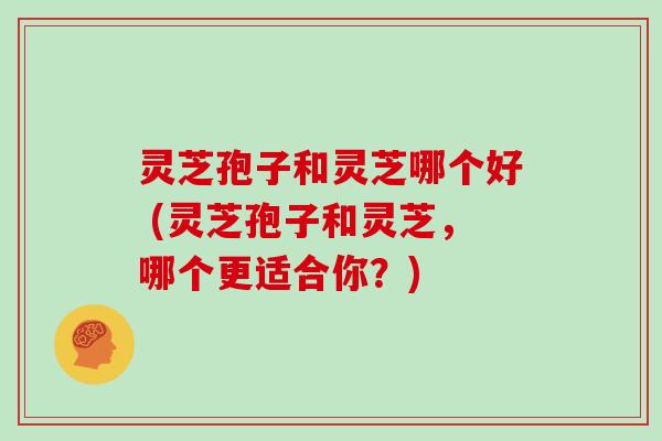 灵芝孢子和灵芝哪个好 (灵芝孢子和灵芝,哪个更适合你?)
