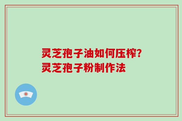 灵芝孢子油如何压榨?灵芝孢子粉制作法