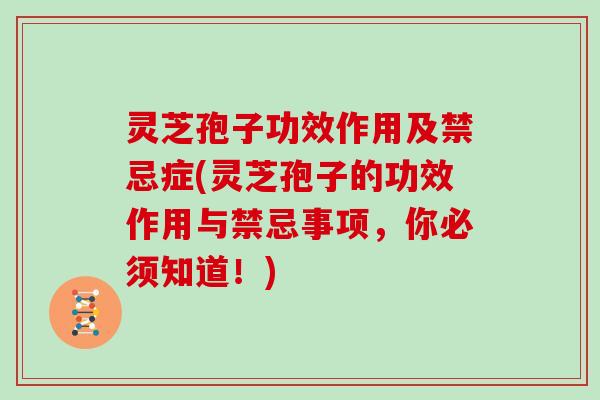 灵芝孢子功效作用及禁忌症(灵芝孢子的功效作用与禁忌事项,你必须知道!)