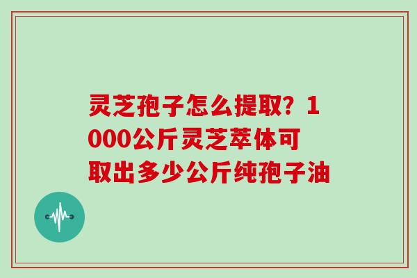 灵芝孢子怎么提取?1000公斤灵芝萃体可取出多少公斤纯孢子油