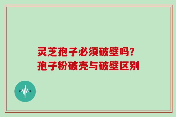 灵芝孢子必须破壁吗?孢子粉破壳与破壁区别