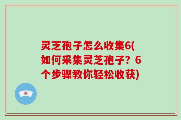灵芝孢子怎么收集6(如何采集灵芝孢子？6个步骤教你轻松收获)