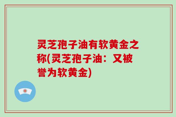 灵芝孢子油有软黄金之称(灵芝孢子油：又被誉为软黄金)