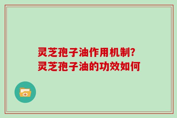 灵芝孢子油作用机制？灵芝孢子油的功效如何