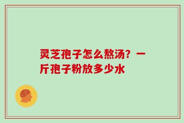 灵芝孢子怎么熬汤?一斤孢子粉放多少水
