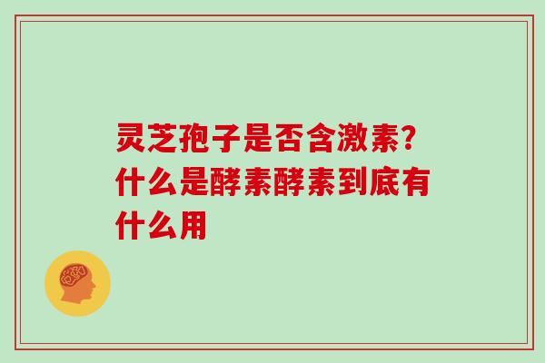 灵芝孢子是否含激素?什么是酵素酵素到底有什么用