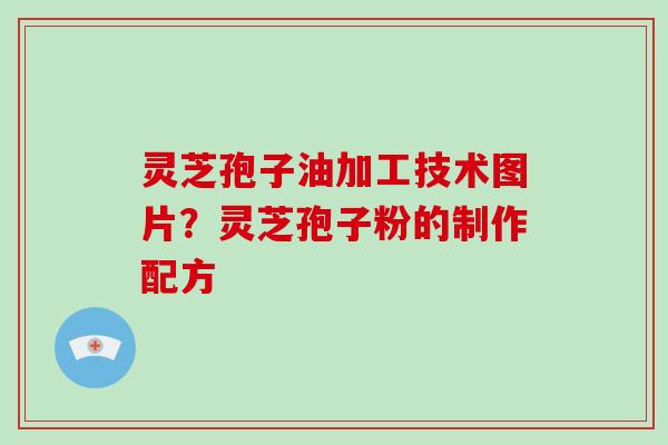 灵芝孢子油加工技术图片？灵芝孢子粉的制作配方